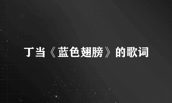 丁当《蓝色翅膀》的歌词