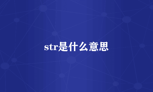 str是什么意思