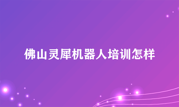 佛山灵犀机器人培训怎样