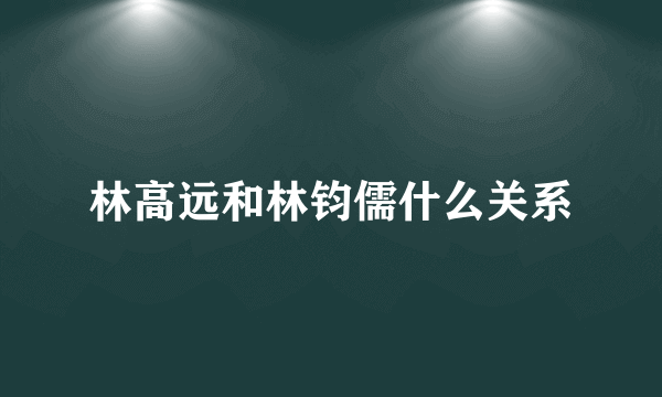 林高远和林钧儒什么关系