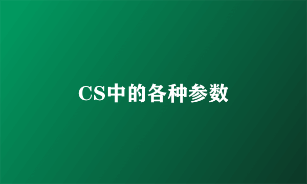 CS中的各种参数