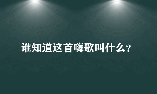 谁知道这首嗨歌叫什么？