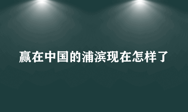 赢在中国的浦滨现在怎样了