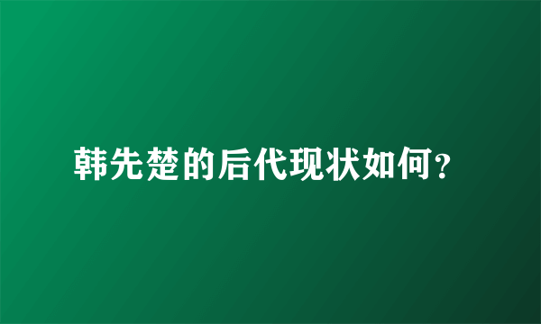 韩先楚的后代现状如何？