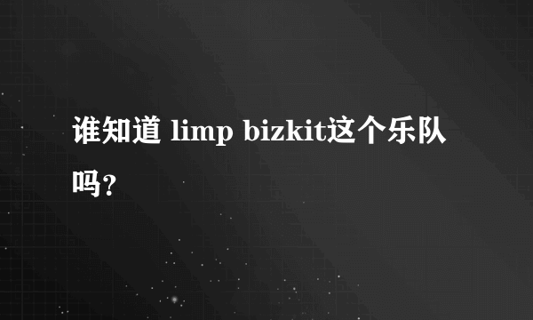 谁知道 limp bizkit这个乐队吗？