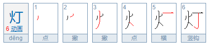 灯字的笔顺