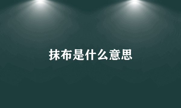 抹布是什么意思