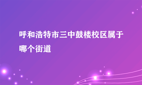 呼和浩特市三中鼓楼校区属于哪个街道