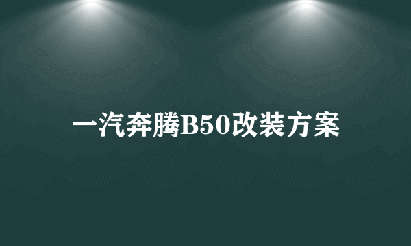 一汽奔腾B50改装方案