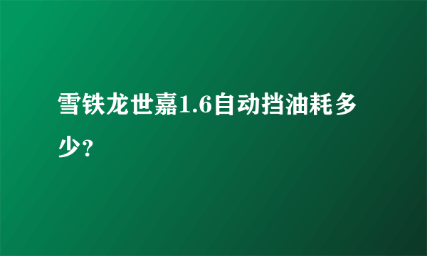 雪铁龙世嘉1.6自动挡油耗多少？