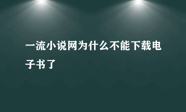 一流小说网为什么不能下载电子书了