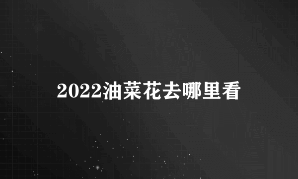 2022油菜花去哪里看