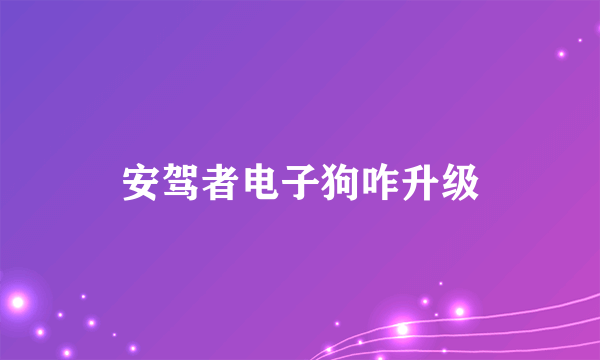 安驾者电子狗咋升级