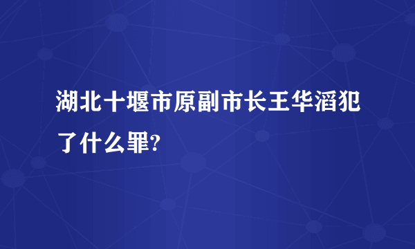 湖北十堰市原副市长王华滔犯了什么罪?