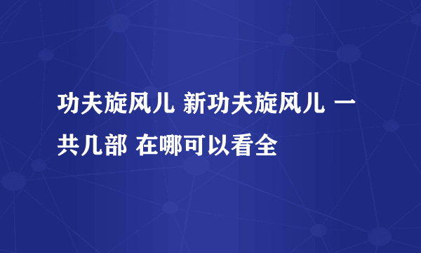 功夫旋风儿 新功夫旋风儿 一共几部 在哪可以看全