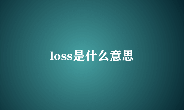 loss是什么意思