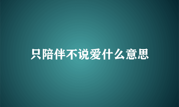 只陪伴不说爱什么意思