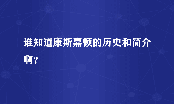 谁知道康斯嘉顿的历史和简介啊？