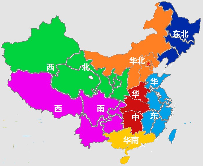 中国地图省份分布图及主要城市