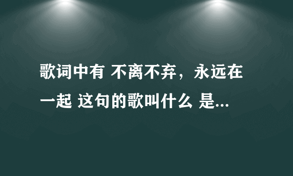 歌词中有 不离不弃，永远在一起 这句的歌叫什么 是男的唱的