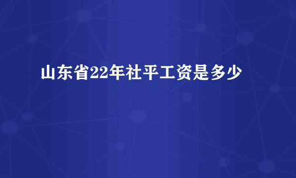 山东省22年社平工资是多少