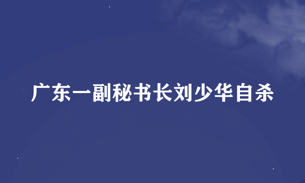 广东一副秘书长刘少华自杀