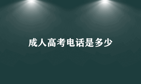 成人高考电话是多少