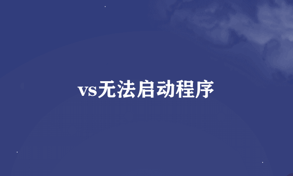 vs无法启动程序