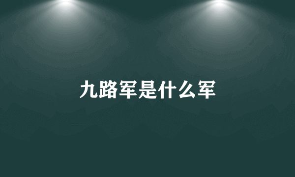 九路军是什么军