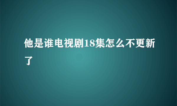 他是谁电视剧18集怎么不更新了