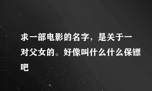 求一部电影的名字，是关于一对父女的。好像叫什么什么保镖吧