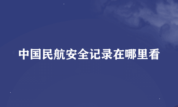 中国民航安全记录在哪里看