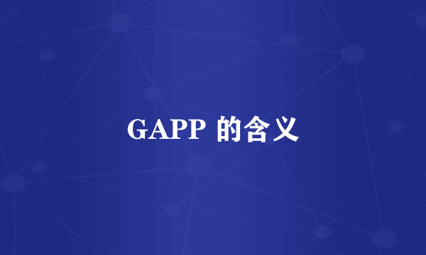 GAPP 的含义