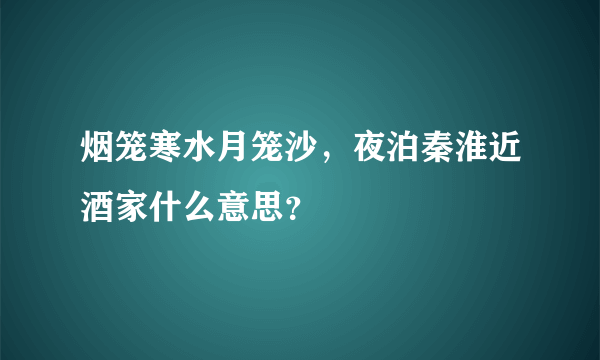 烟笼寒水月笼沙，夜泊秦淮近酒家什么意思？