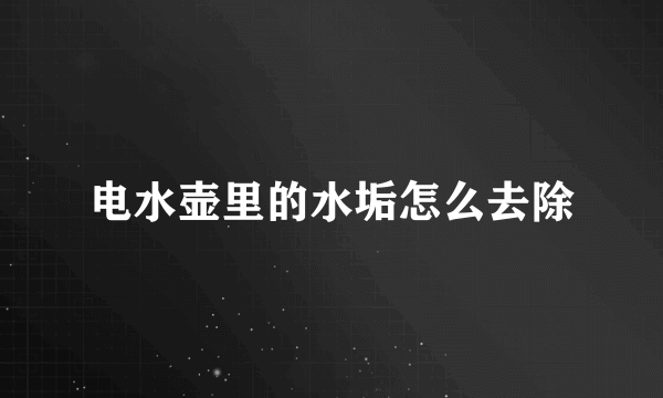 电水壶里的水垢怎么去除