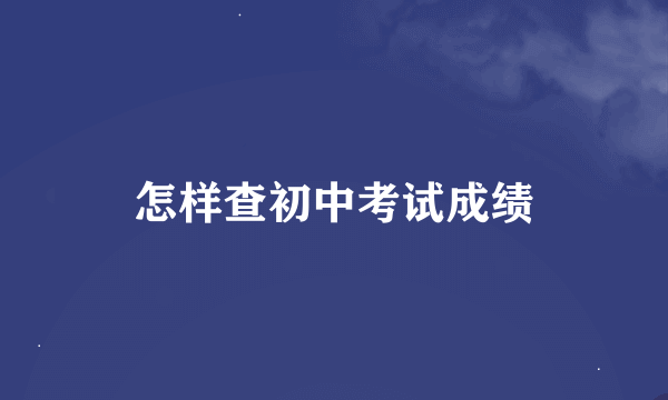 怎样查初中考试成绩