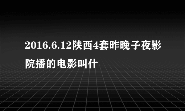 2016.6.12陕西4套昨晚子夜影院播的电影叫什