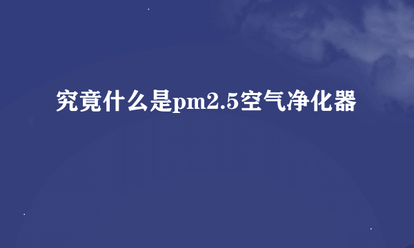 究竟什么是pm2.5空气净化器