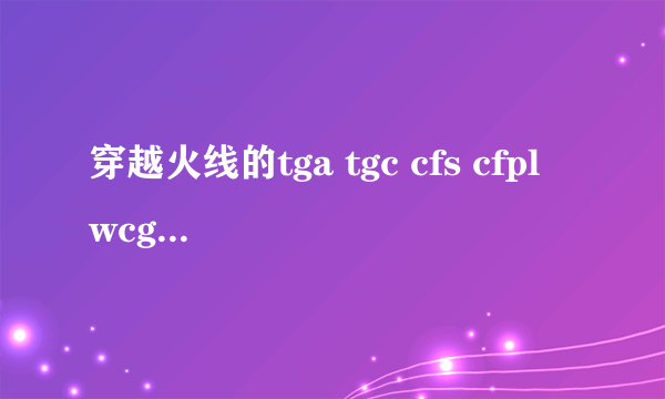 穿越火线的tga tgc cfs cfpl wcg有什么区别