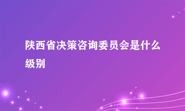 陕西省决策咨询委员会是什么级别