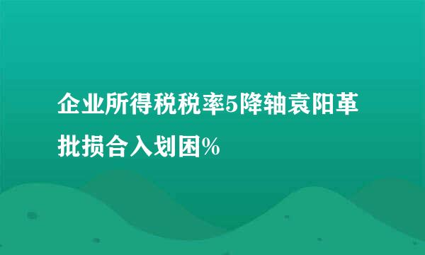 企业所得税税率5降轴袁阳革批损合入划困%