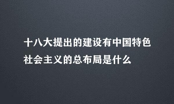 十八大提出的建设有中国特色社会主义的总布局是什么