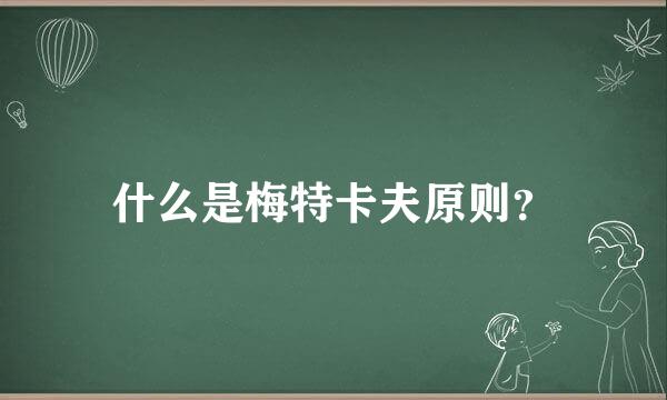 什么是梅特卡夫原则？