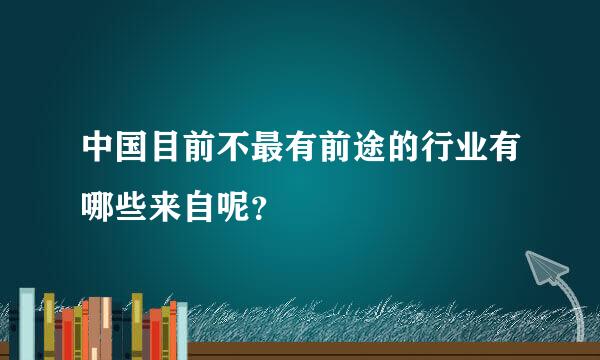 中国目前不最有前途的行业有哪些来自呢？