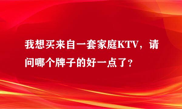 我想买来自一套家庭KTV，请问哪个牌子的好一点了？