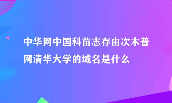 中华网中国科苗志存由次木普网清华大学的域名是什么