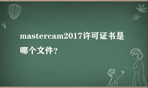 mastercam2017许可证书是哪个文件？