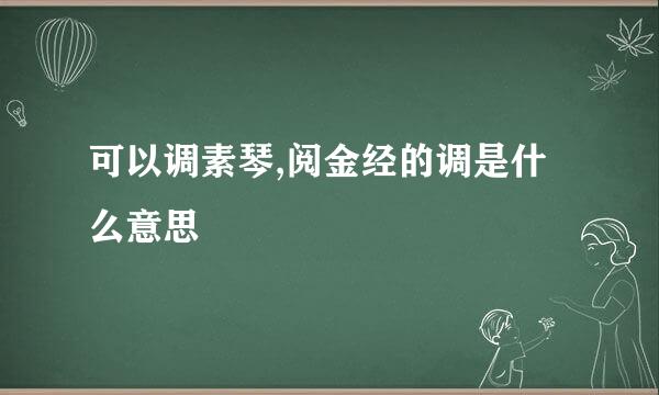 可以调素琴,阅金经的调是什么意思