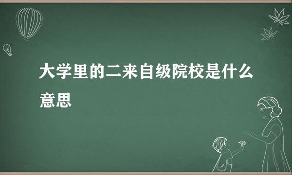 大学里的二来自级院校是什么意思