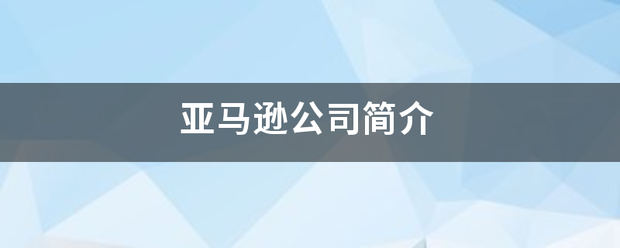 亚马逊公司简介